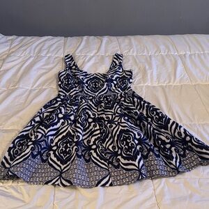 Navy and White Dress